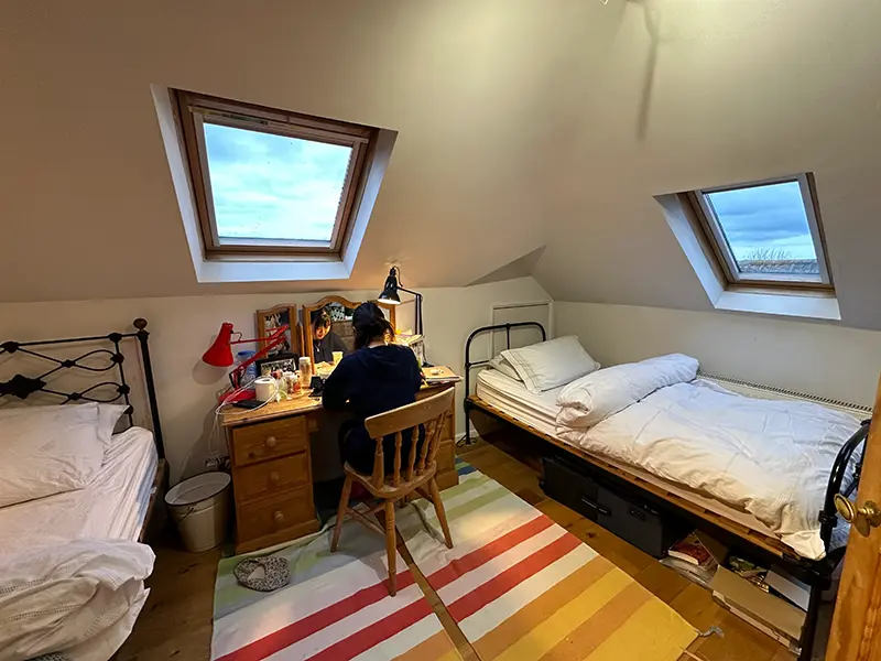 A homestay student bedroom